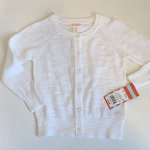 Cat and Jack white cotton cardigan sweater
